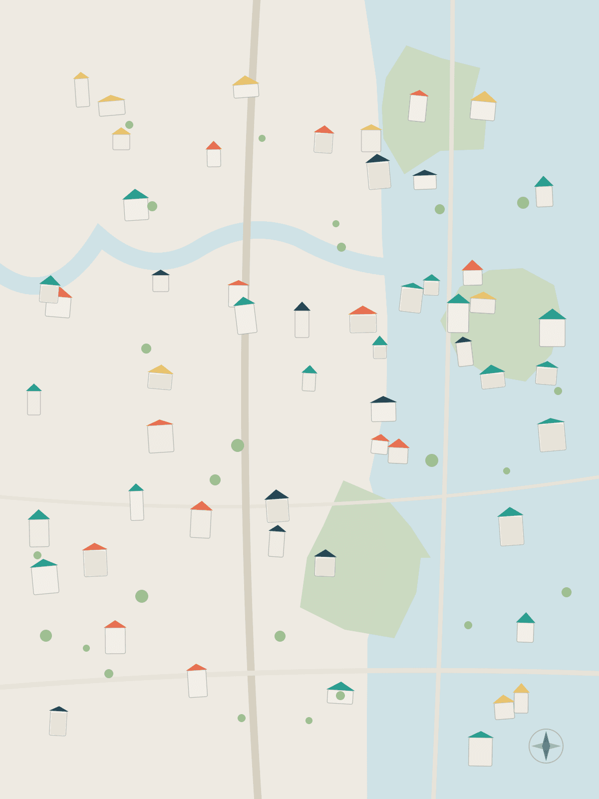 Illustrated keepsake map of Newport